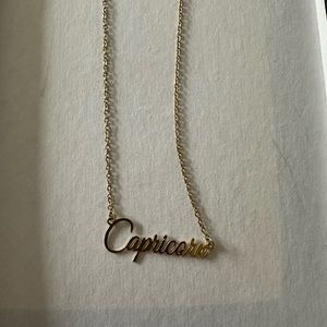Gold Capricorn Delicate Dainty Necklace